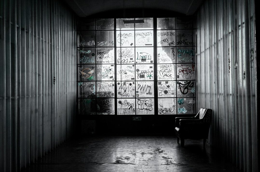 Archive room with filing cabinets and warm light