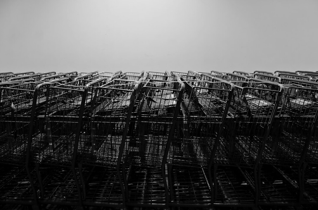 shopping cart in supermarket